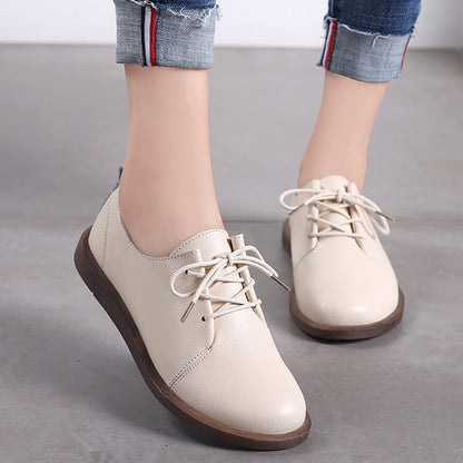 Retro Comfortable Greta  Leather Lace-Up Shoes