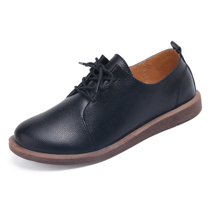 Retro Comfortable Greta  Leather Lace-Up Shoes