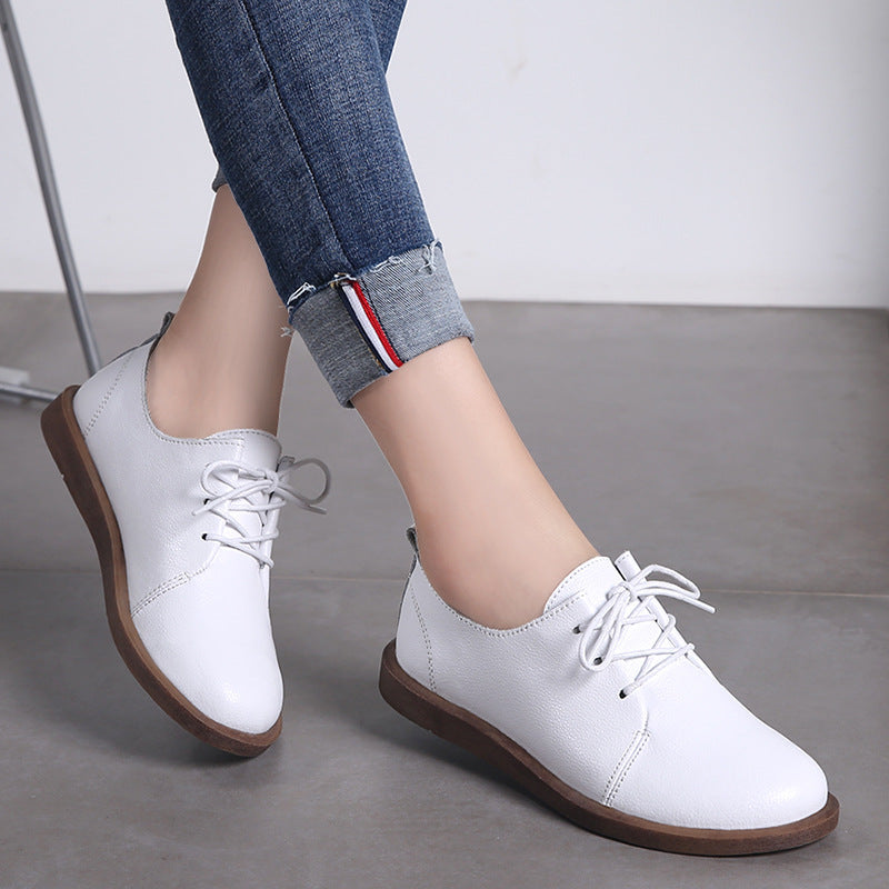 Retro Comfortable Greta  Leather Lace-Up Shoes
