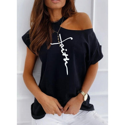 Chic Solid Short Sleeve Tee by Greta 