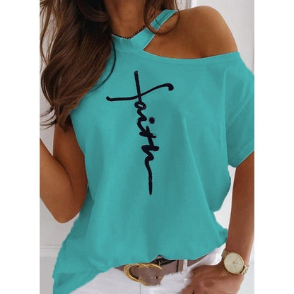 Chic Solid Short Sleeve Tee by Greta 