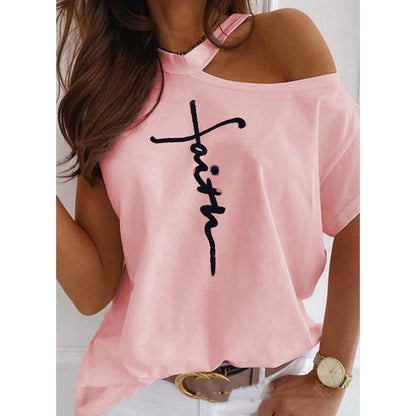 Chic Solid Short Sleeve Tee by Greta 