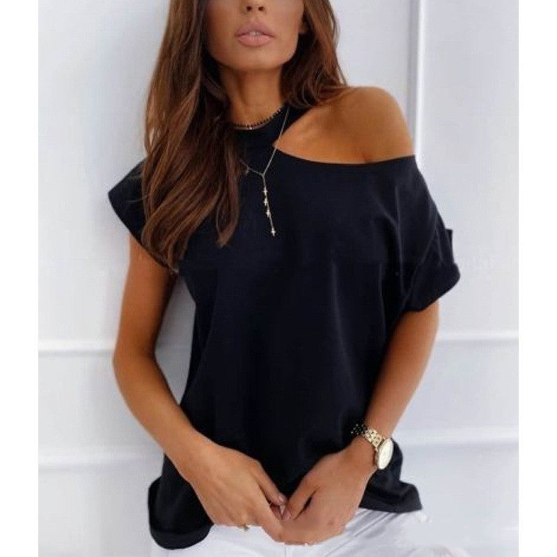 Chic Solid Short Sleeve Tee by Greta 