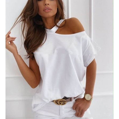 Chic Solid Short Sleeve Tee by Greta 