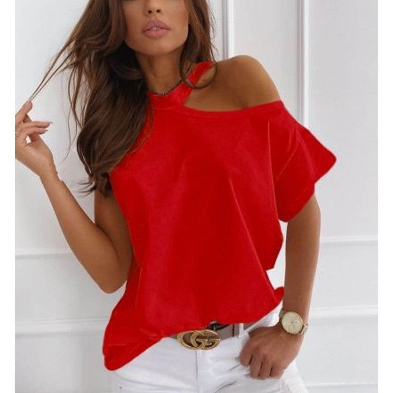 Chic Solid Short Sleeve Tee by Greta 