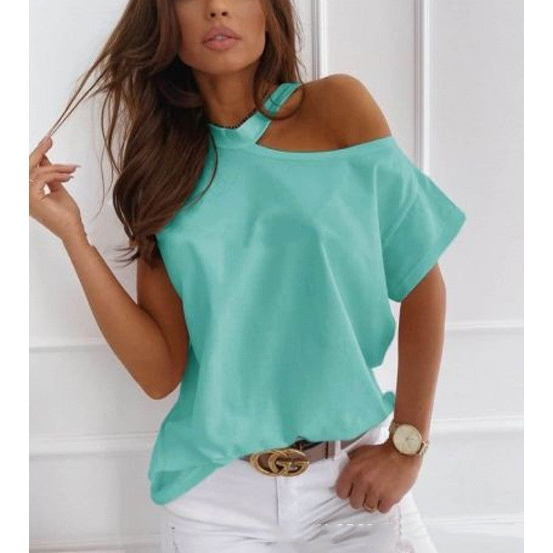 Chic Solid Short Sleeve Tee by Greta 