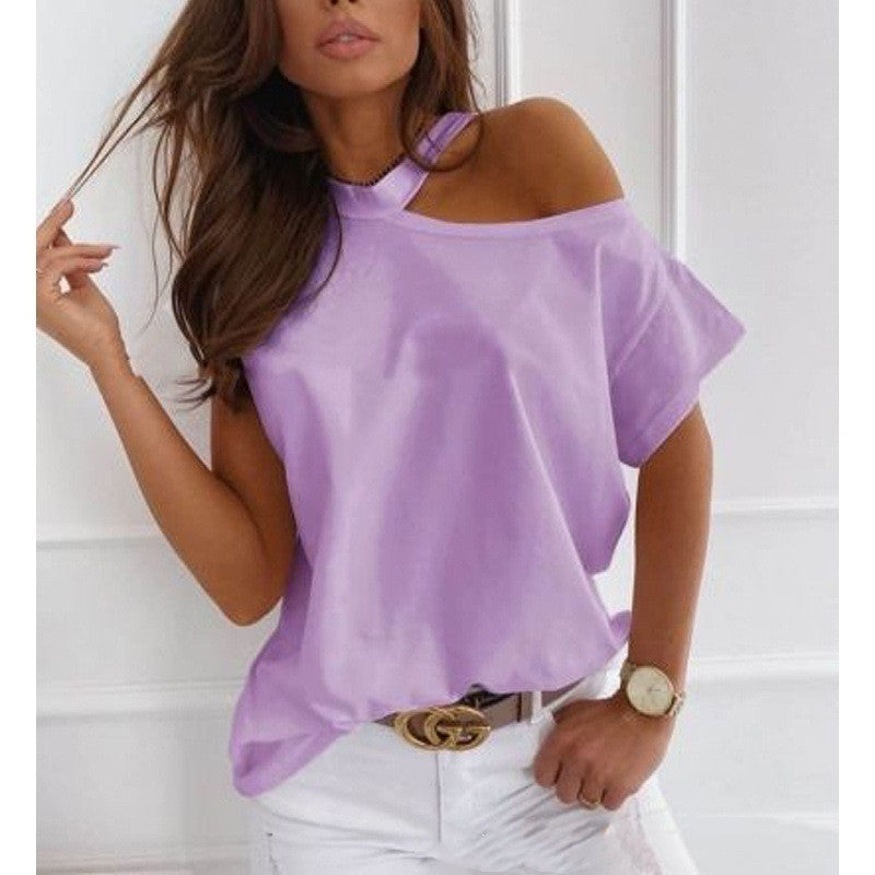 Chic Solid Short Sleeve Tee by Greta 