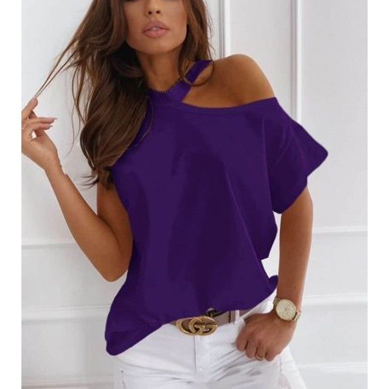 Chic Solid Short Sleeve Tee by Greta 