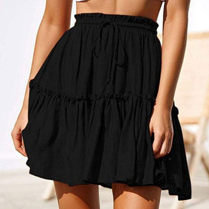 Ruffled Drawstring Mini Skirt by Greta 