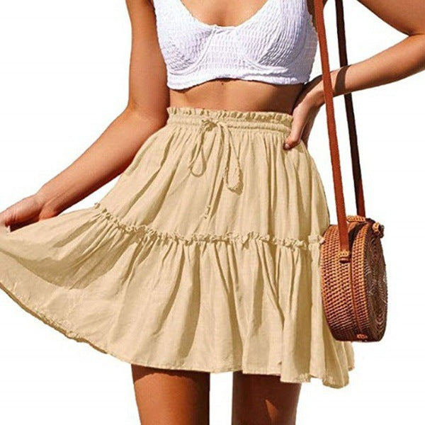 Ruffled Drawstring Mini Skirt by Greta 