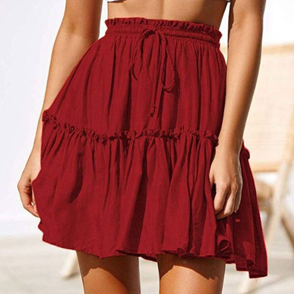 Ruffled Drawstring Mini Skirt by Greta 