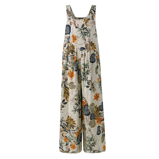 Floral Patchwork Greta  Suspender Jumpsuit