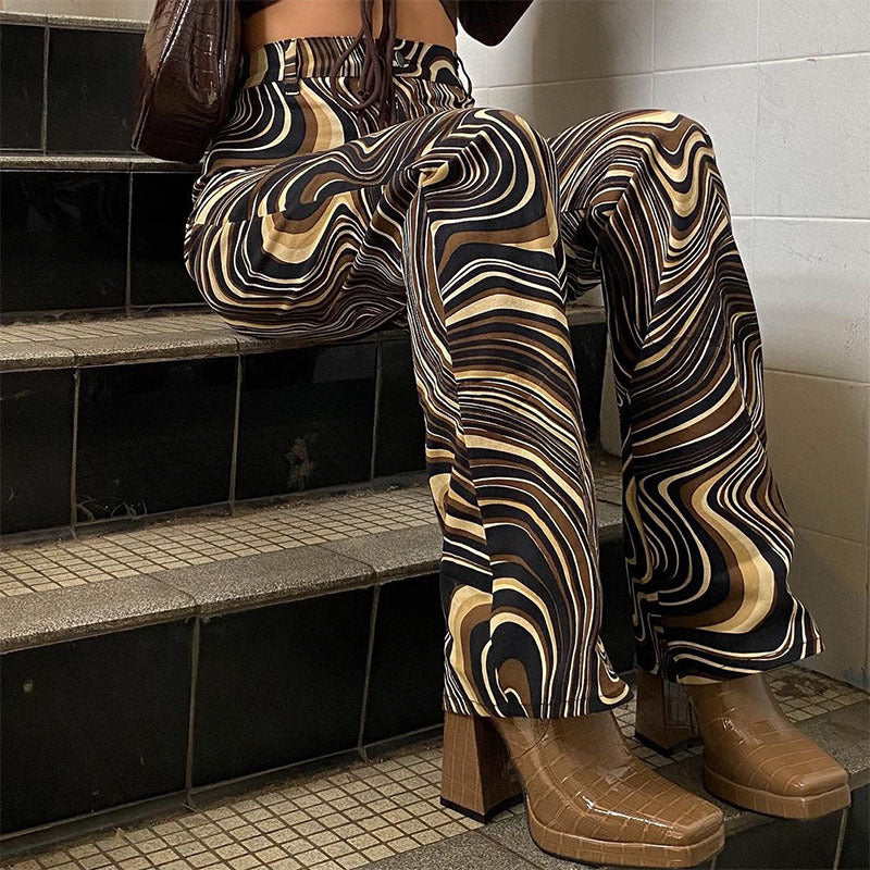 Retro Wave Greta  High-Rise Straight Pants