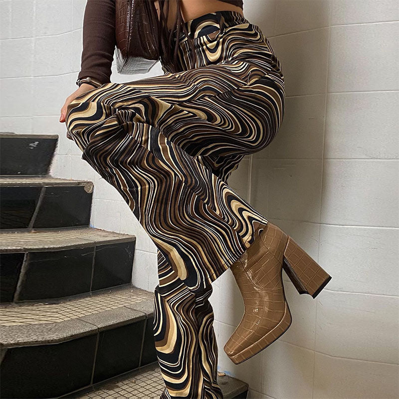 Retro Wave Greta  High-Rise Straight Pants