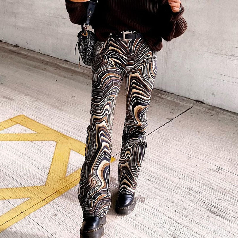 Retro Wave Greta  High-Rise Straight Pants