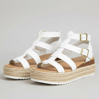 Chic Platform Greta  Cross Strap Sandals