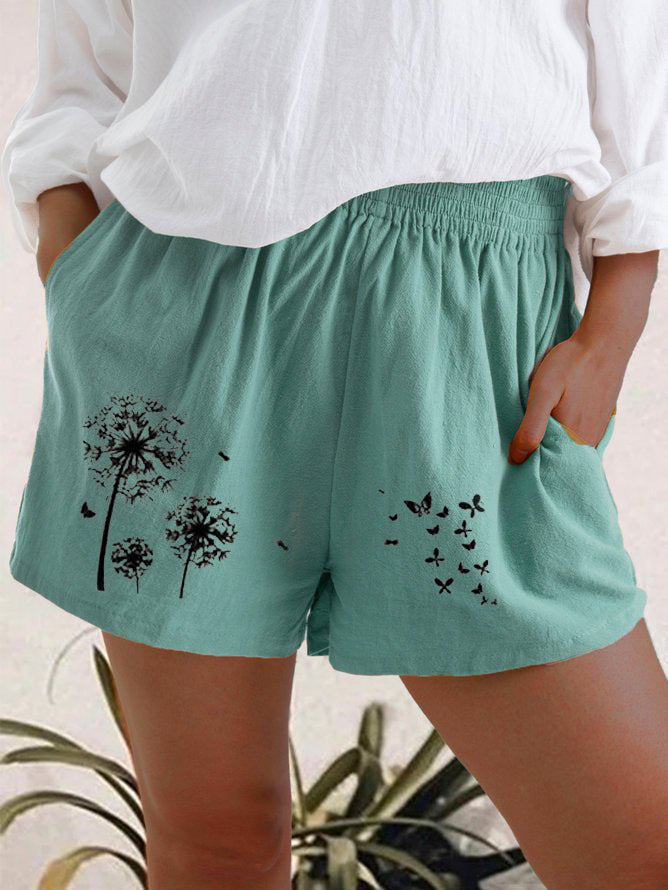 Dandelion Print High Waist Shorts Greta 