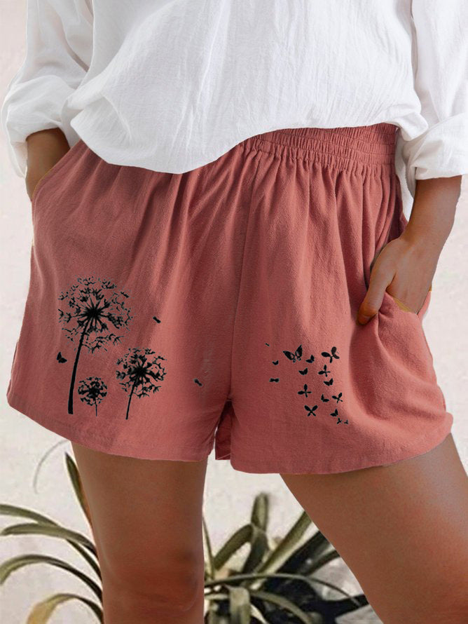 Dandelion Print High Waist Shorts Greta 