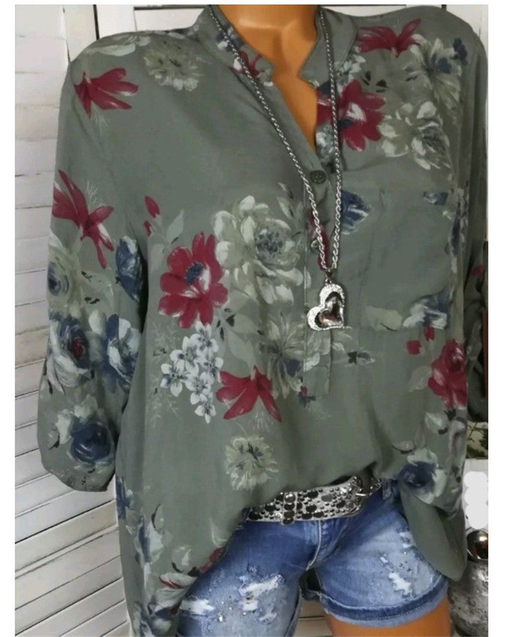 Floral Print Long Sleeve Top by Greta 