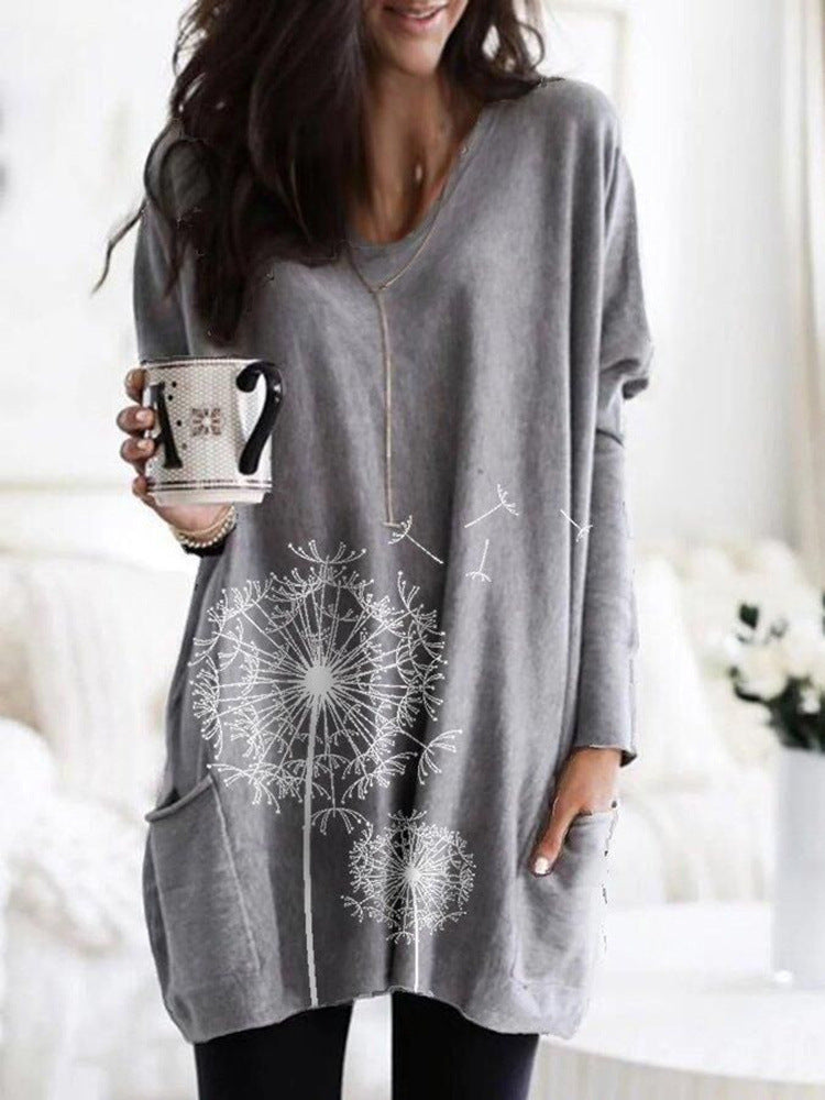 Printed Dandelion Greta  Long Sleeve Blouse