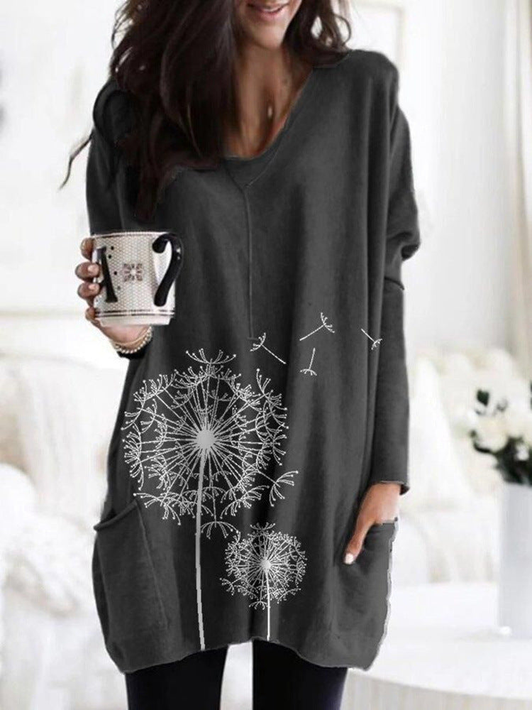 Printed Dandelion Greta  Long Sleeve Blouse