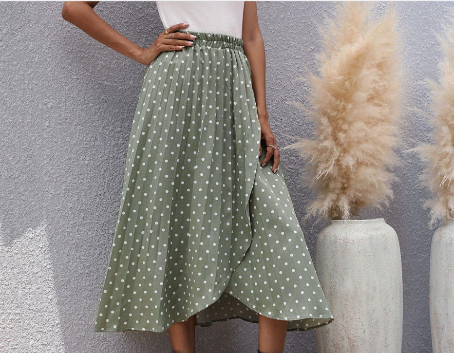 Pinterest-Inspired Greta  Chiffon Polka Dot Skirt