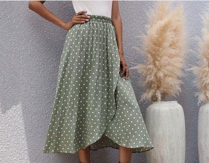 Pinterest-Inspired Greta  Chiffon Polka Dot Skirt
