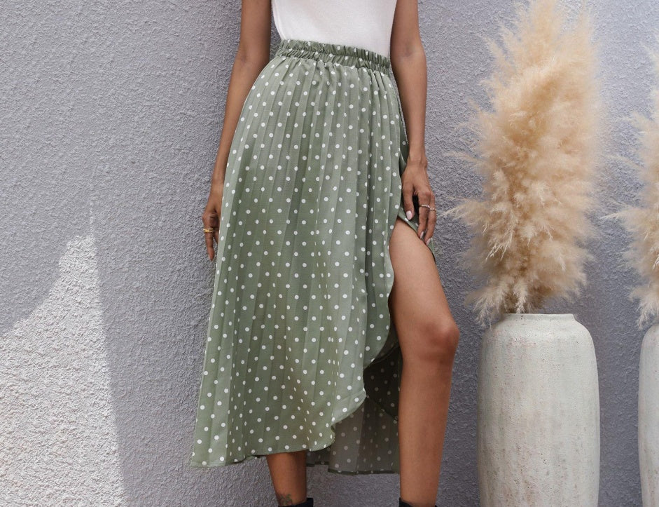 Pinterest-Inspired Greta  Chiffon Polka Dot Skirt