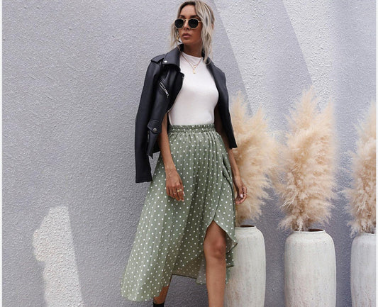 Pinterest-Inspired Greta  Chiffon Polka Dot Skirt