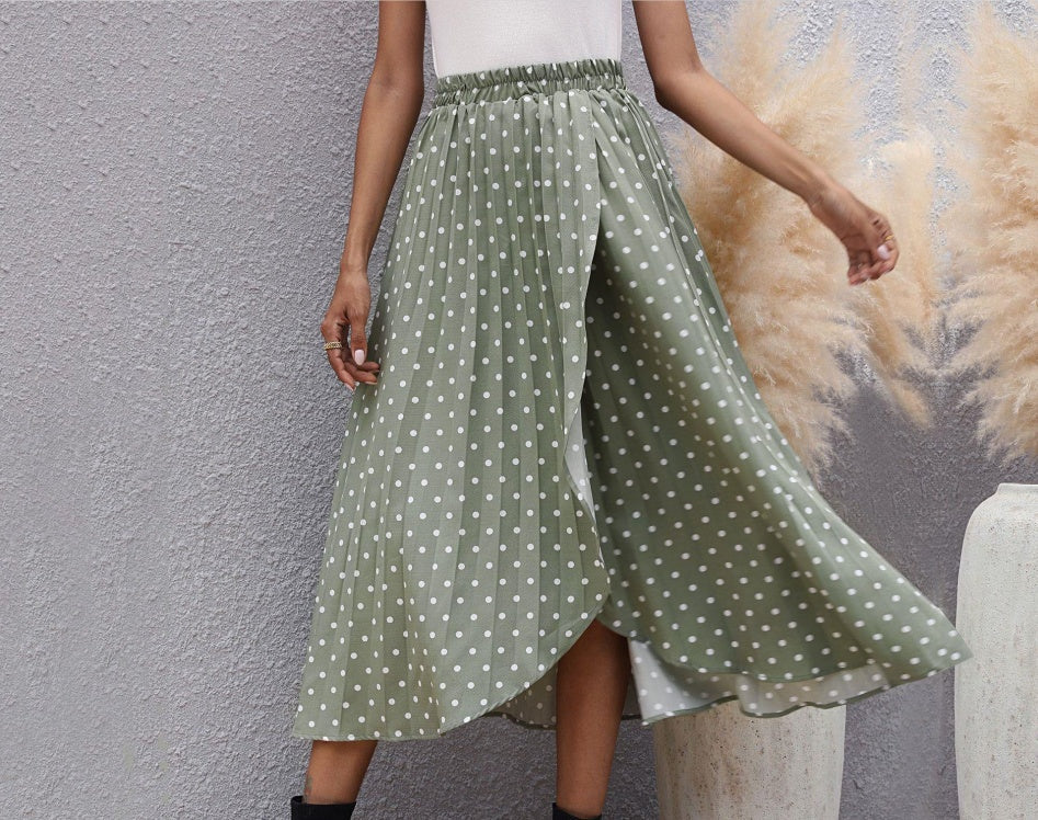 Pinterest-Inspired Greta  Chiffon Polka Dot Skirt