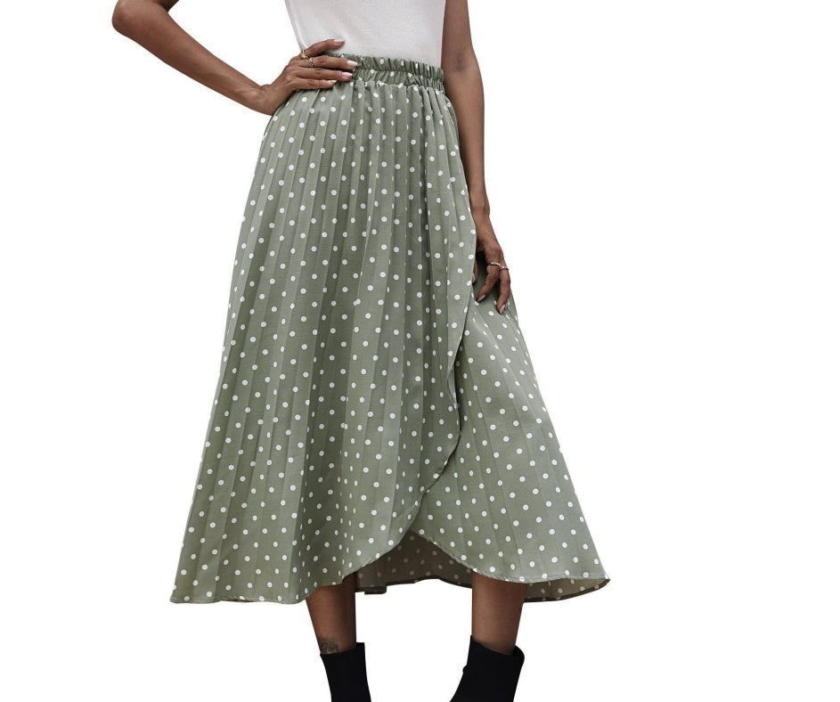 Pinterest-Inspired Greta  Chiffon Polka Dot Skirt