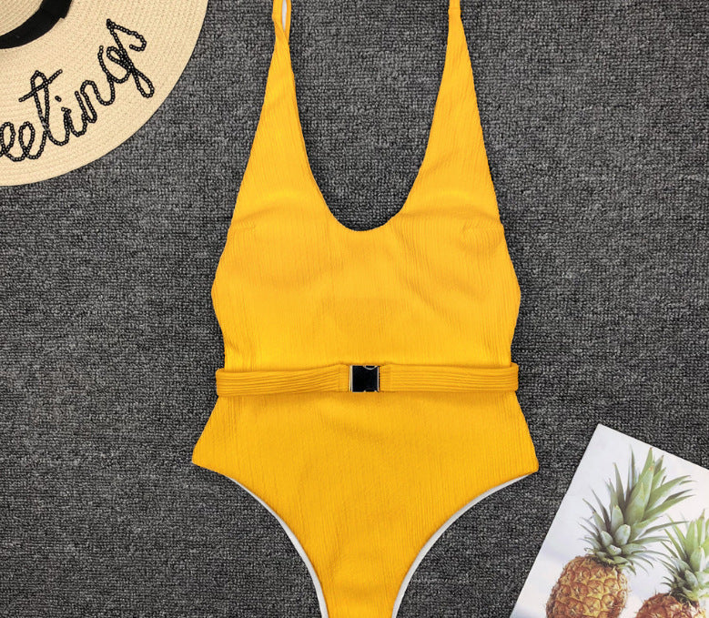 Chic Belted One-Piece Swimsuit by Greta 