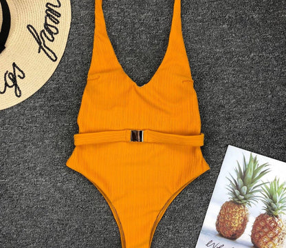 Chic Belted One-Piece Swimsuit by Greta 