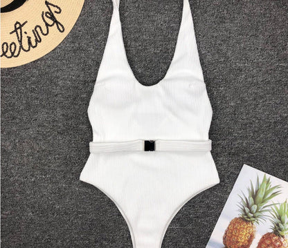 Chic Belted One-Piece Swimsuit by Greta 