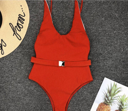 Chic Belted One-Piece Swimsuit by Greta 