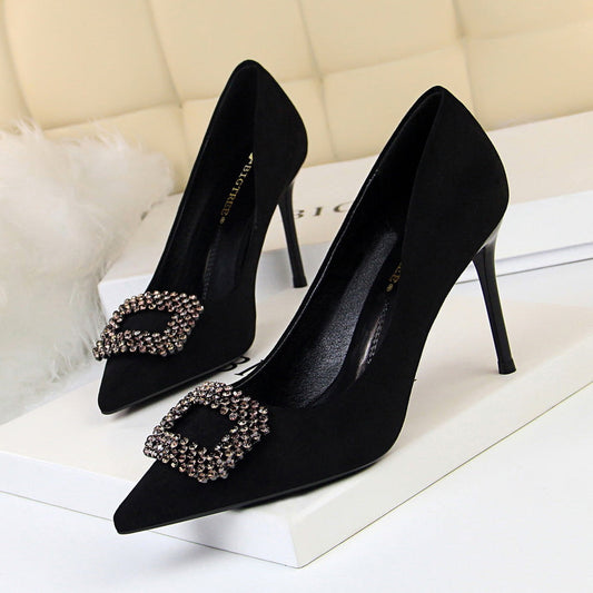Elegant Rhinestone Stiletto Heels by Greta 