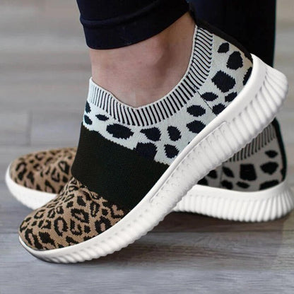 Leopard Knit Slip-On Sneakers by Greta 