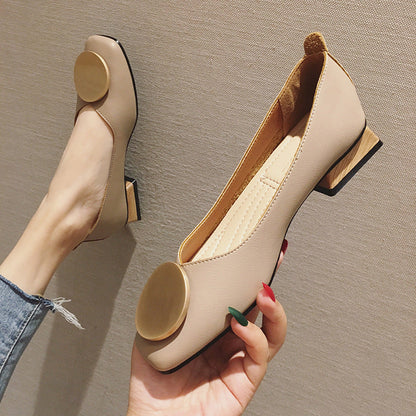 Chic Greta  Mid-Heel Mary Jane Flats