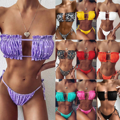 Multicolor Pleated Bikini by Greta 