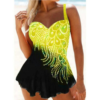 Glam Feather Print Greta  Bikini Swimsuit
