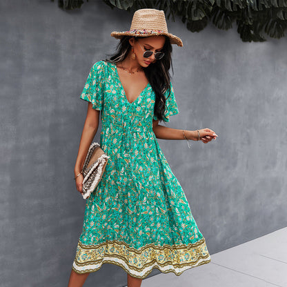 Vibrant Boho Floral Dress by Greta 
