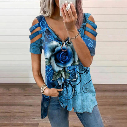 Floral Print V-Neck Top Greta 