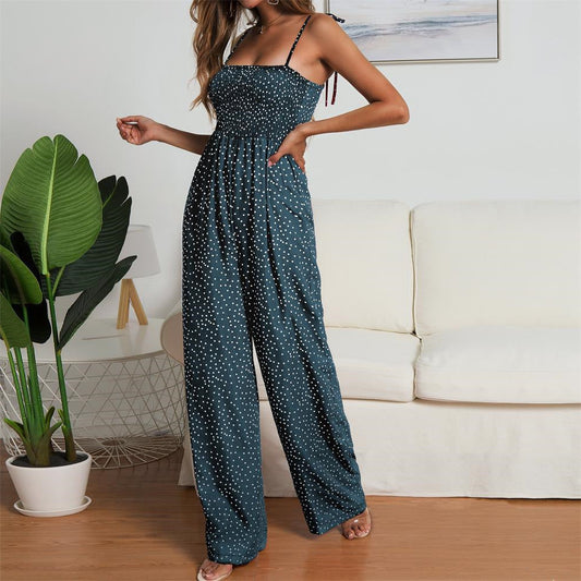 Chic Polka Dot Greta  Wide-Leg Jumpsuit