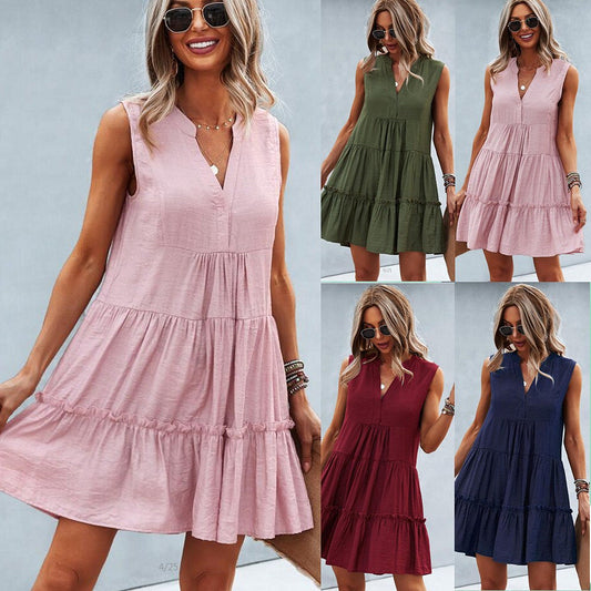 Chic V-Neck Sleeveless Dress by Greta 