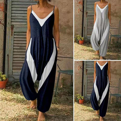 Chic Loose Stitching Jumpsuit by Greta 