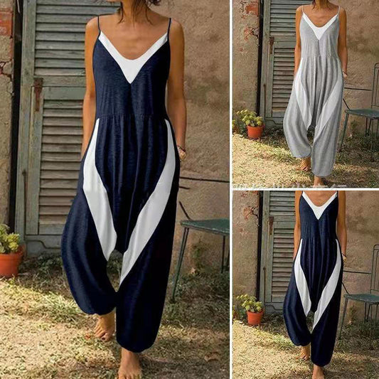 Chic Loose Stitching Jumpsuit by Greta 