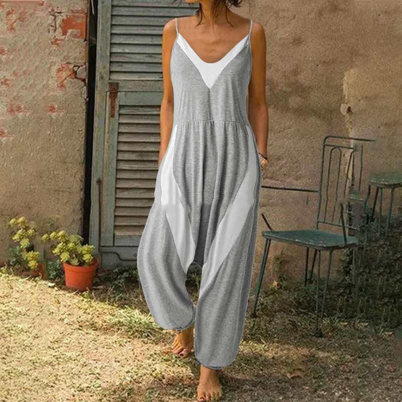 Chic Loose Stitching Jumpsuit by Greta 