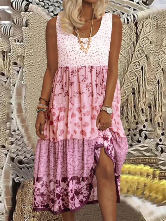 Boho Print Sleeveless Dress by Greta 