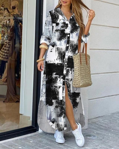 Chic Printed Long Shirt Dress Greta 