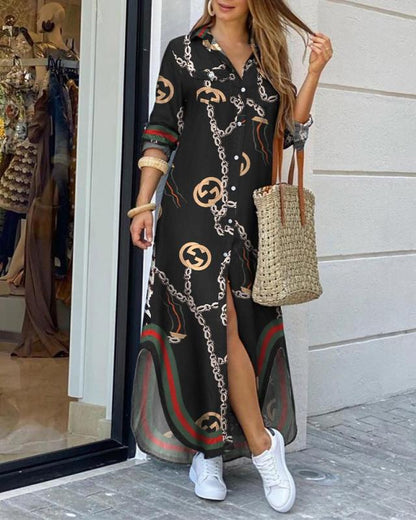 Chic Printed Long Shirt Dress Greta 